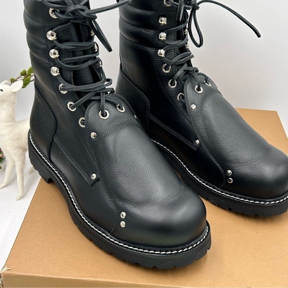 Men’s Burberry, leather lace guard ankle boots size 45 made in Italy main image 9